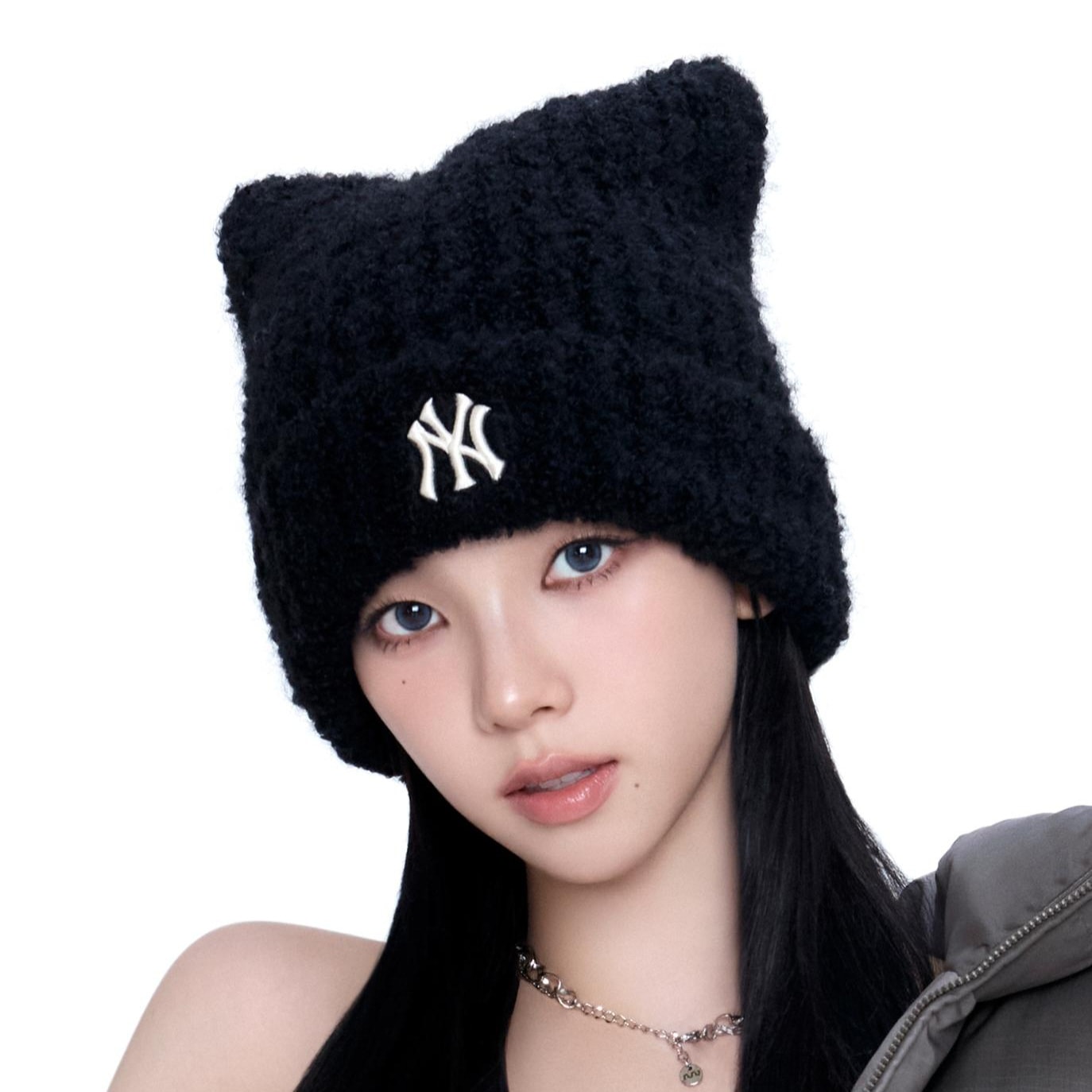 (Karina(aespa)/TWS同款) MLB 新款貓貓耳朵毛帽