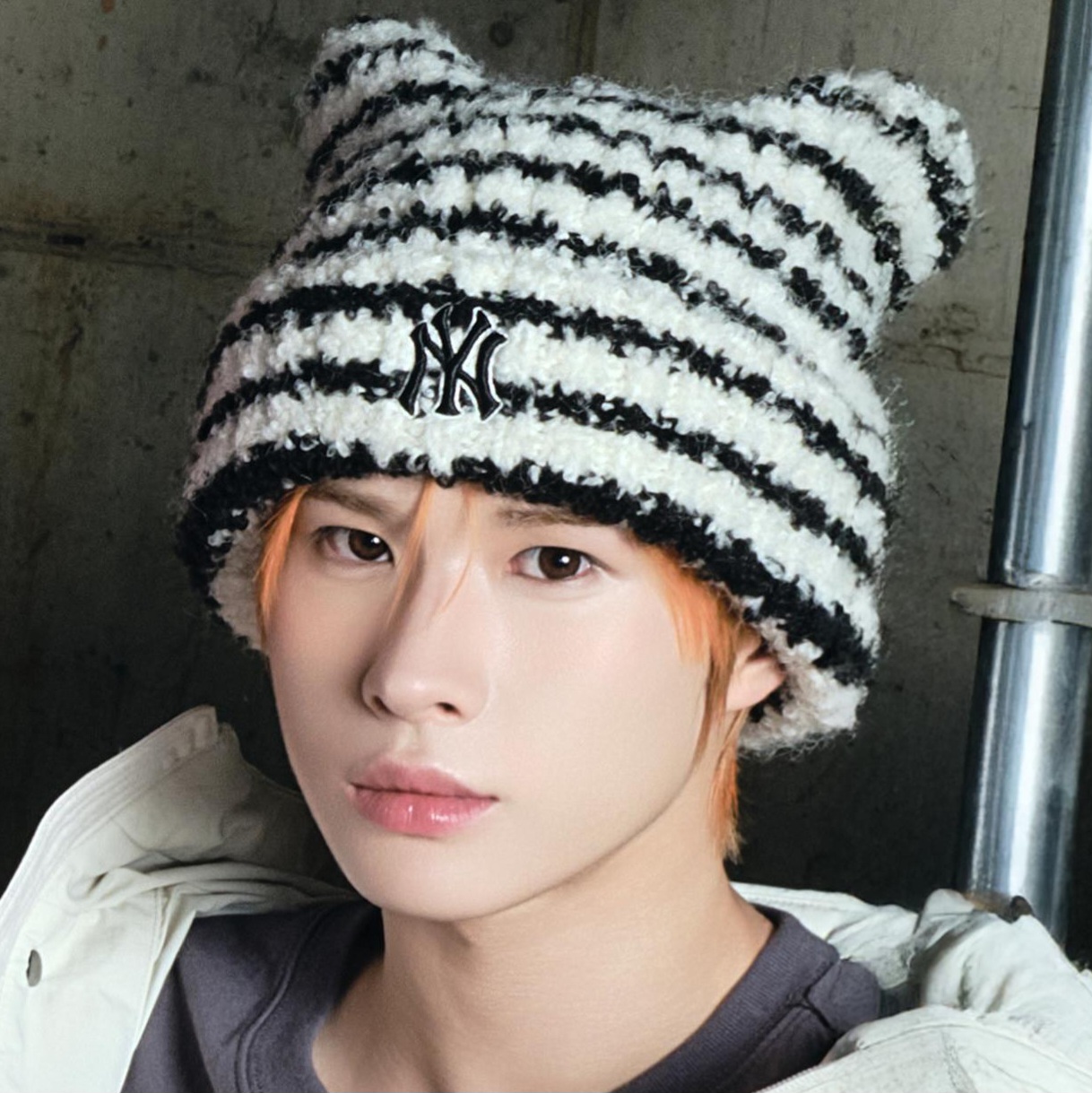 (Karina(aespa)/TWS同款) MLB 新款貓貓耳朵毛帽