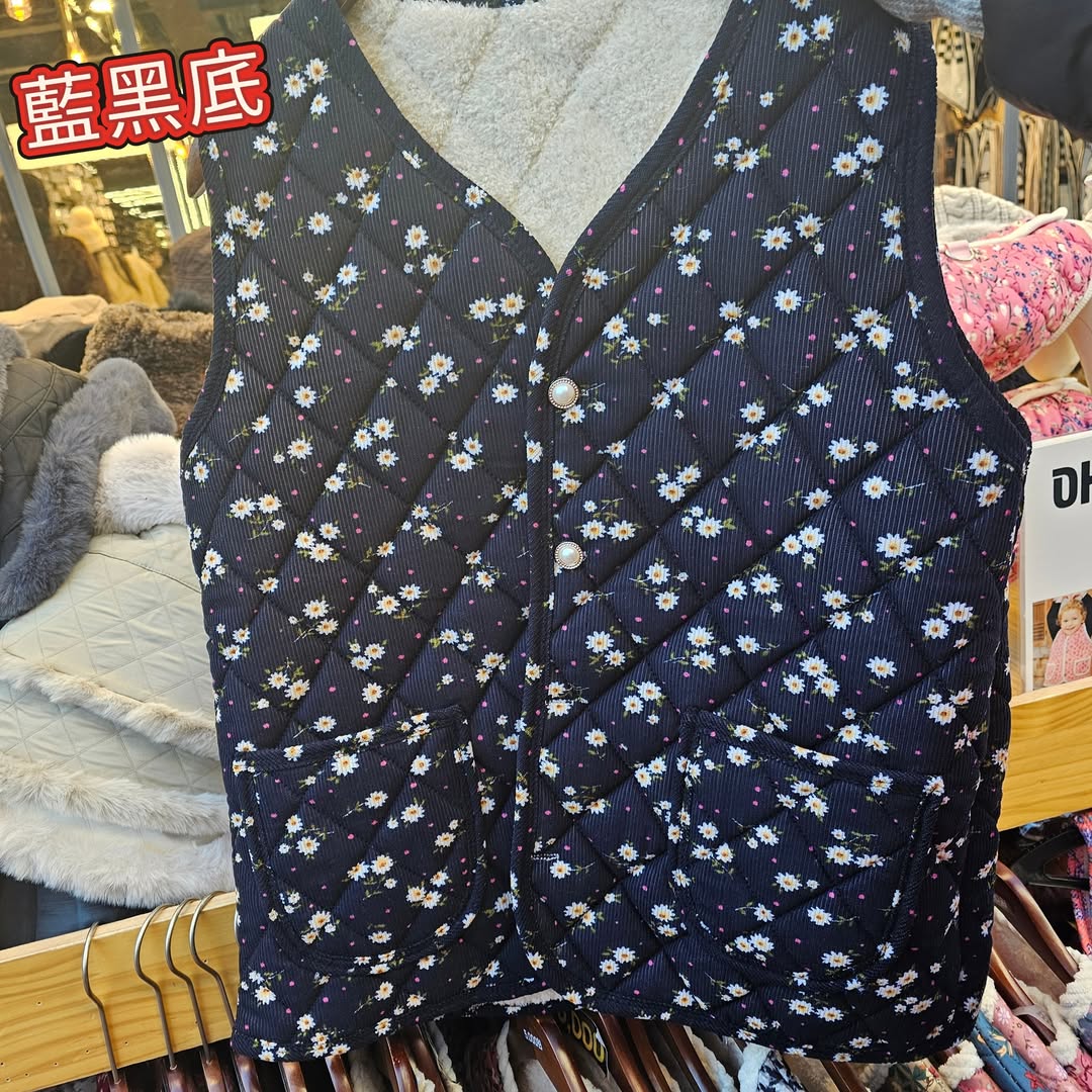 韓國國民花花阿婆背心 (純底色)