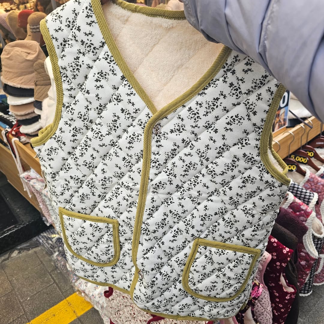 韓國國民花花阿婆背心 (彩邊款)