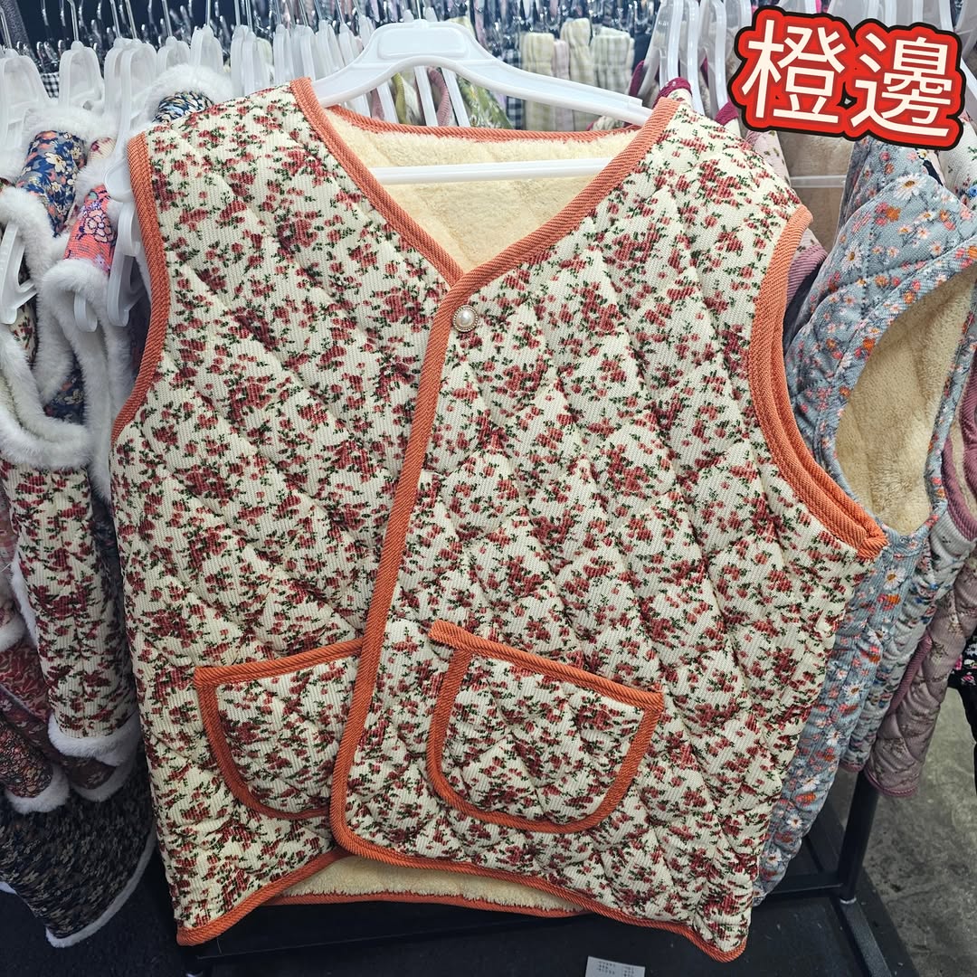 韓國國民花花阿婆背心 (彩邊款)