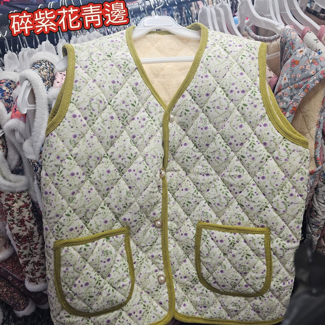 韓國國民花花阿婆背心 (彩邊款)