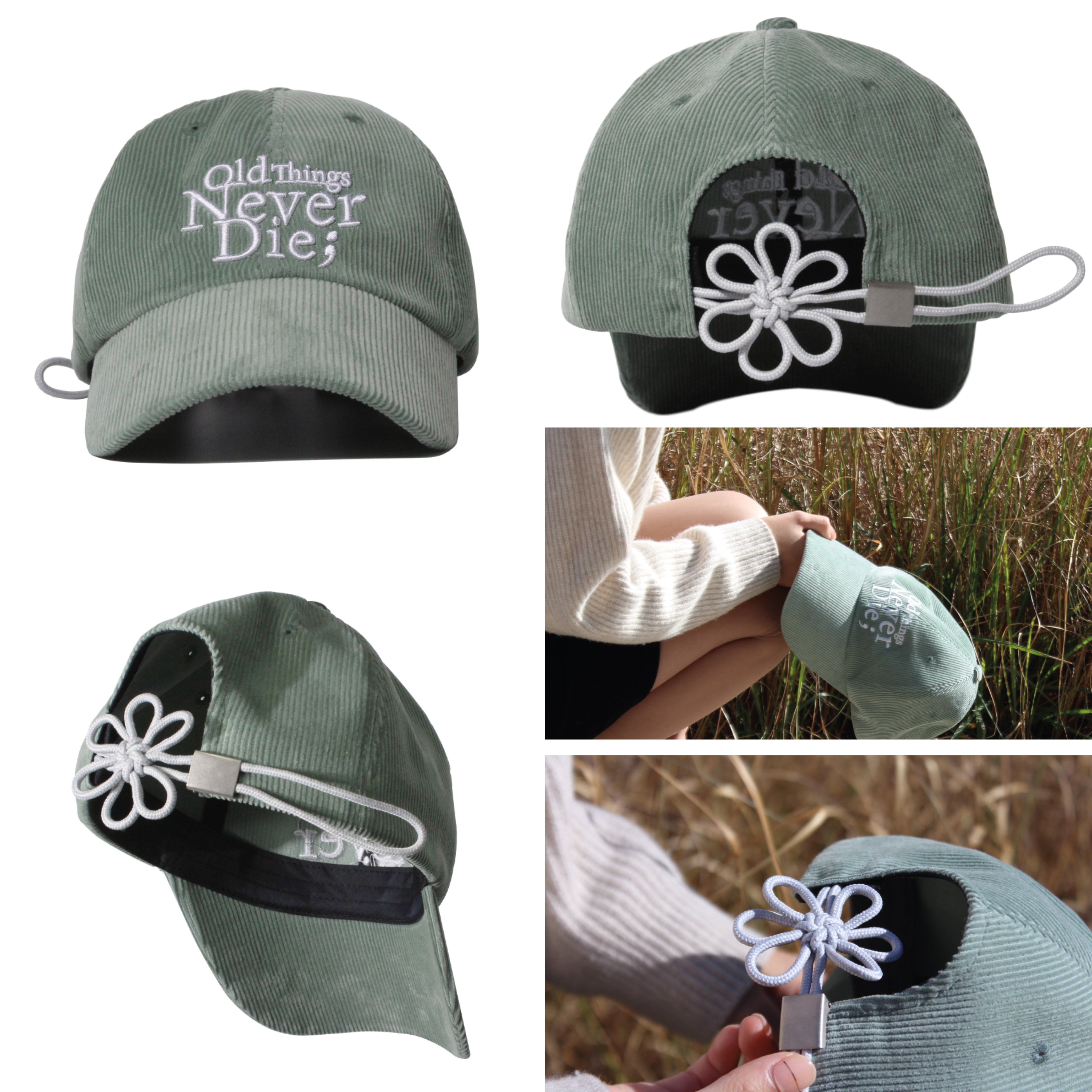 ONGOCORDUROYFLOWERKnotCap