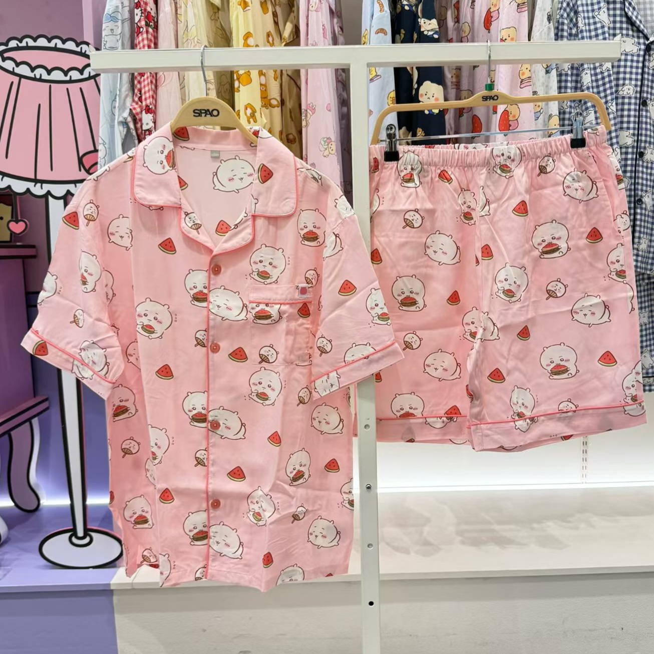 SPAO × Chiikawa 吉伊卡哇夏日睡衣套裝